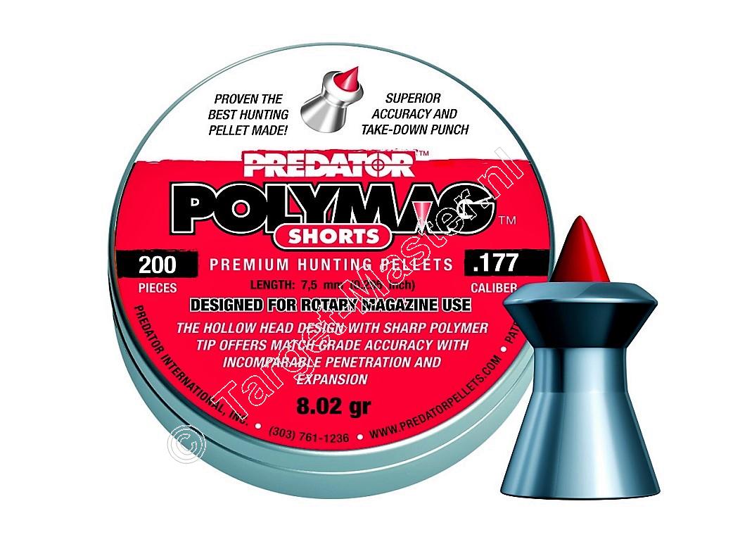 Predator Polymag Shorts 4.50mm Airgun Pellets tin of 200